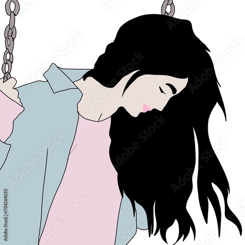 A Beautiful Woman with open hair 