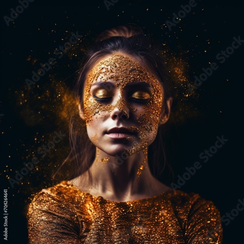 Young woman with painted face