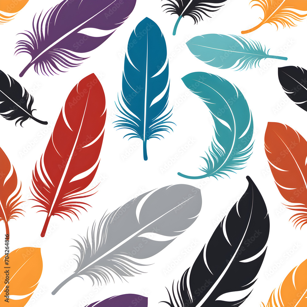 Obraz premium seamless background with feathers