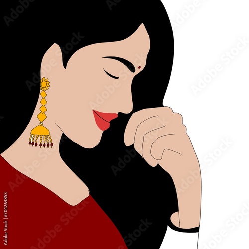 A Beautiful Woman wearing jhumka