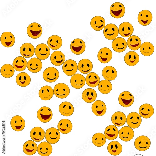 Cheerful Wallpaper of different smileys 