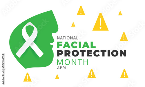 National Facial Protection Month. background, banner, card, poster, template. Vector illustration.