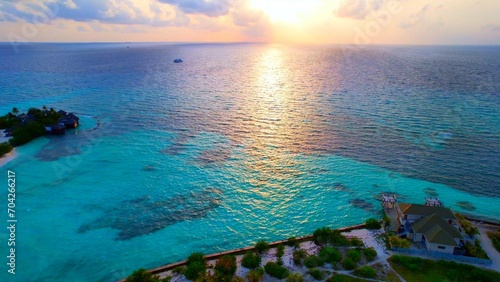 Huraa Island - Maldives - Sunset in the atoll