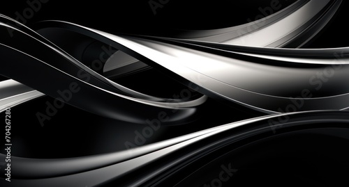  a close up of a black and white background with a curved metal object in the middle of the image and a curved metal object in the middle of the image.