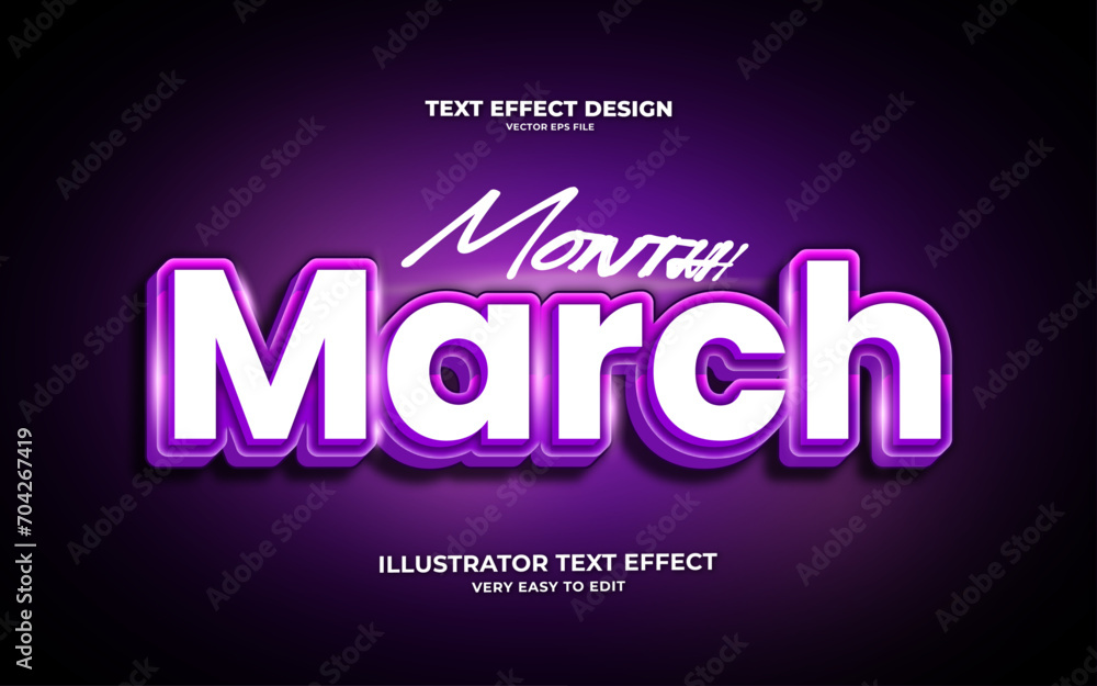 Purple 3d text effect vector