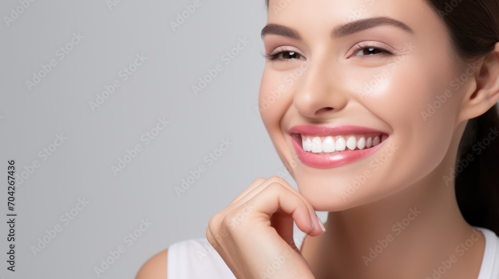 a close up of a woman with a smile on her face and hand on her chin, looking at the camera with a smile on her face. a close up of a woman with a smile on her face and hand on her chin, looking at the camera with a smile on her face.