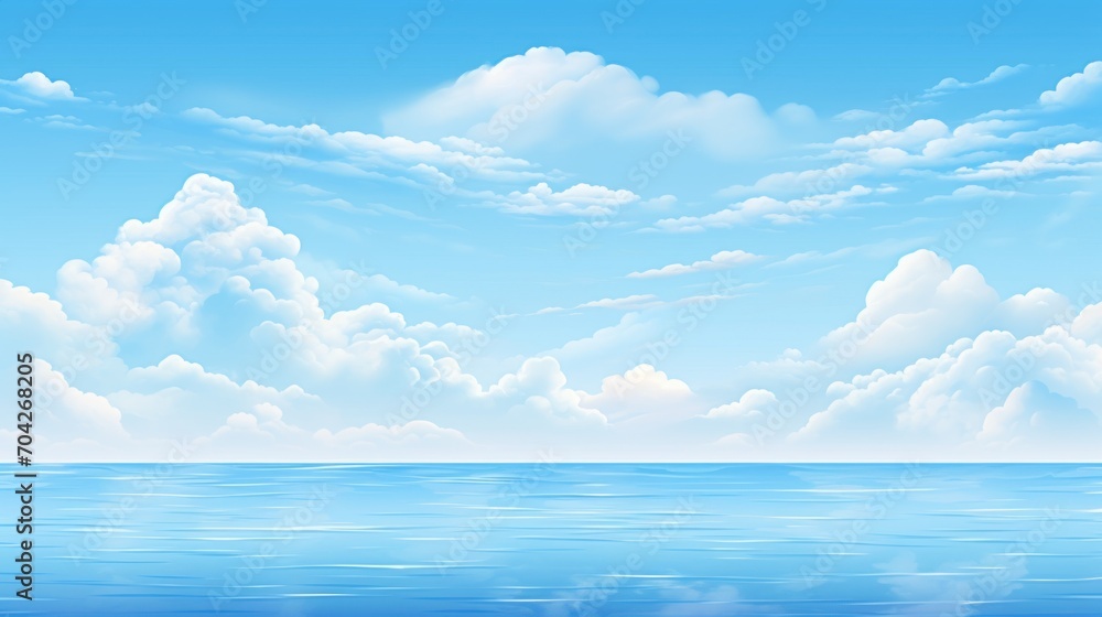  a large body of water with clouds in the sky and a boat in the middle of the water on a sunny day.