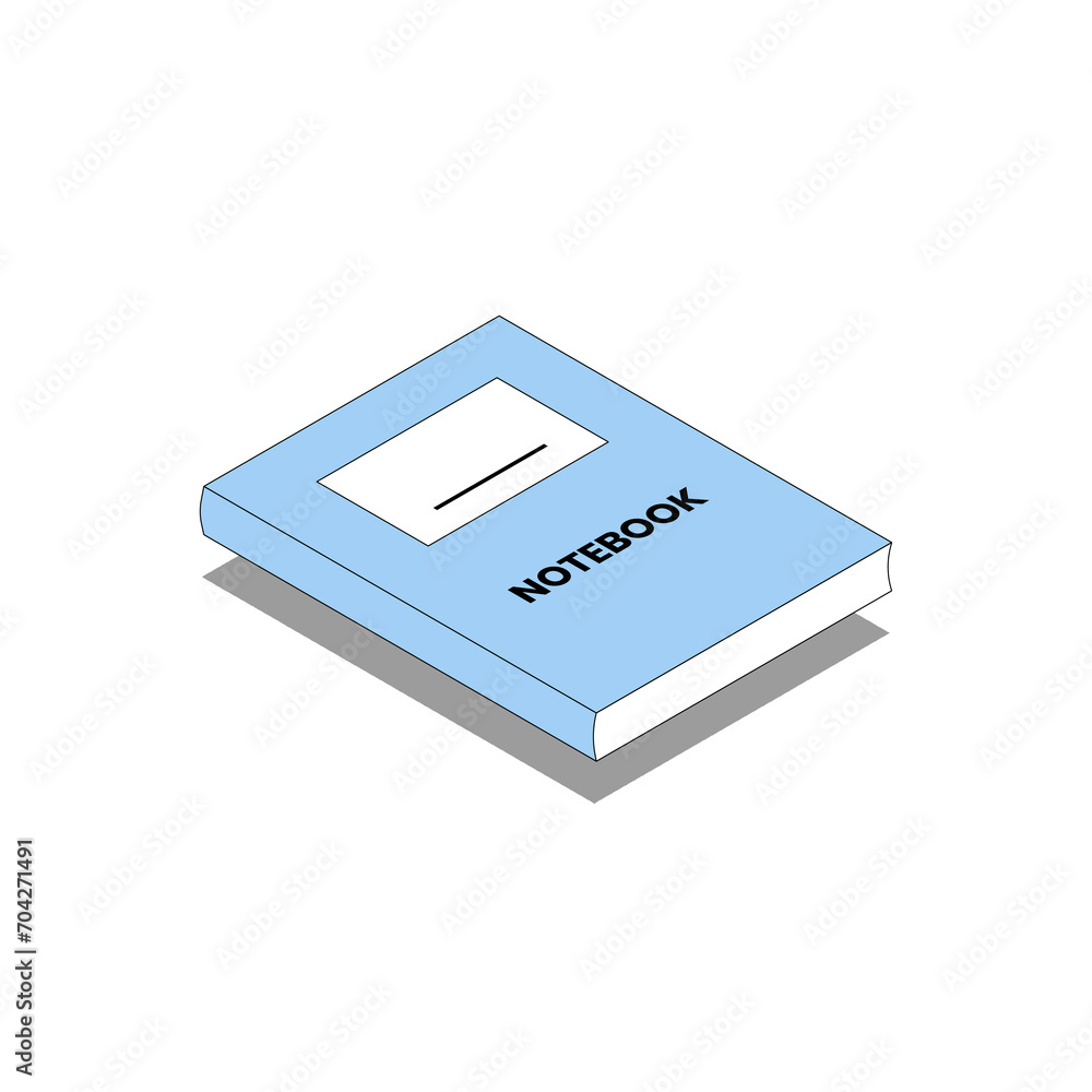 Illustration vector graphic of isolated isometric notebook with shadow. Illustration vector graphic of isolated isometric notebook with shadow.