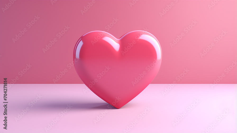 3d realistic love like heart social media notification on pink background