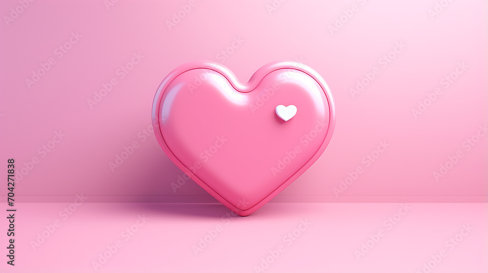3d realistic love like heart social media notification