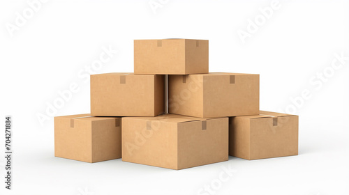blank cardboard box open with cover lid isolated on white background © Aura