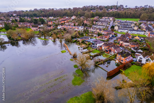 Wallpaper Mural Flood water and houses in Salisbury after heavy rain and River Avon bursts it's banks Torontodigital.ca
