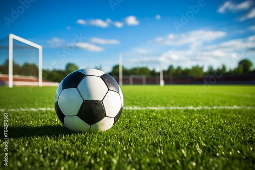 soccer game field with ball 