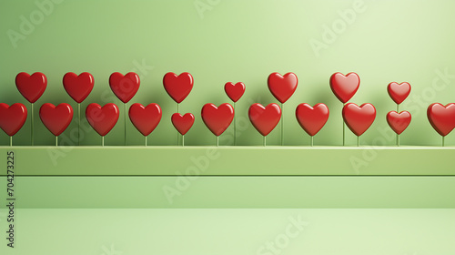 one red social media notification love like heart pin icon pop up 3D rendering of red heart icon photo