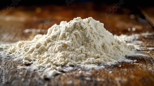 Flour is scattered on the table