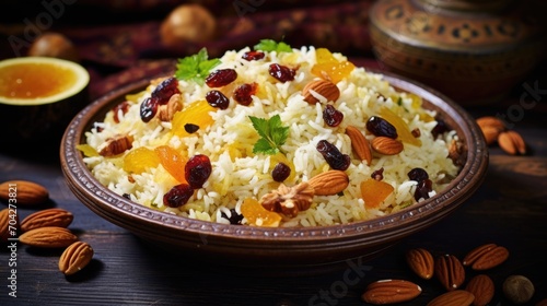 Rice with dried fruits and nuts