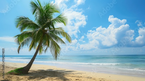 Coconut tree or palm tree on the Beach. 