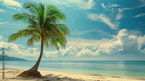 Coconut tree or palm tree on the Beach. 