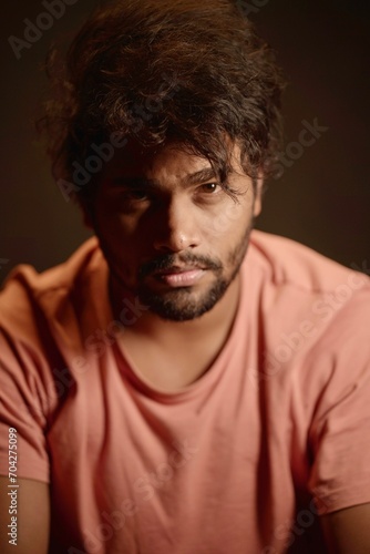 dark portrait of a indian man, low light indian man face images, Young Indian Man In dark Face Portrait Angry Serious