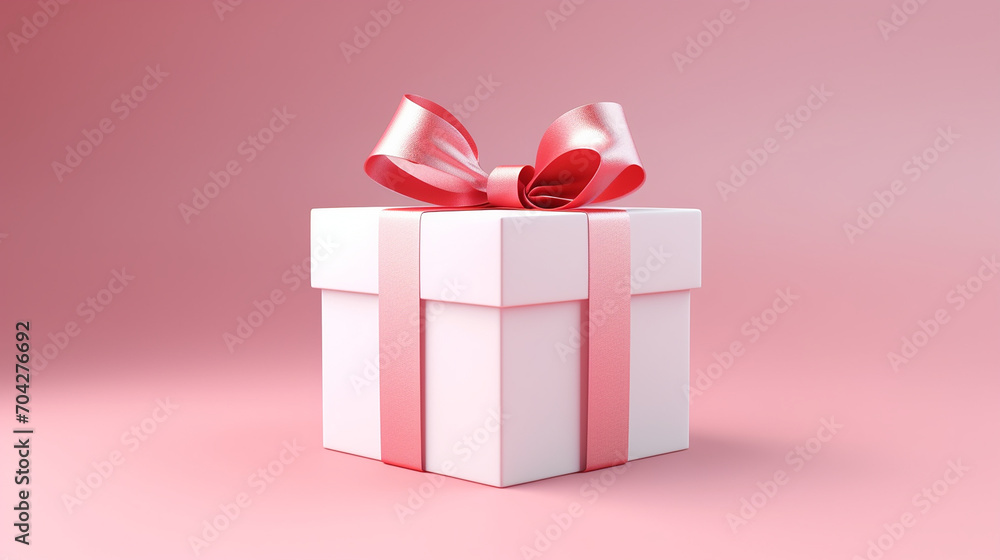 blank open white gift box or present box with pink ribbon isolated on pink background blank open white gift box or present box with pink ribbon isolated on pink background