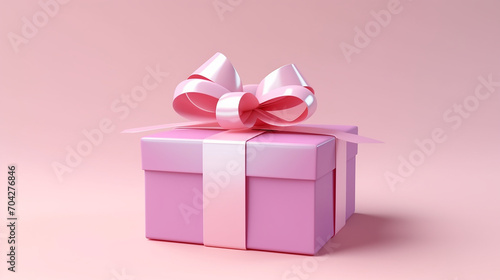 blank pink pastel color present box or open gift box on pink background © Aura