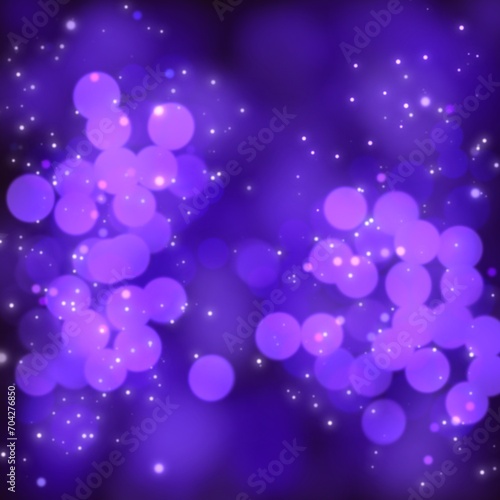 Abstract Purple bokeh on dark purple blur gradient background