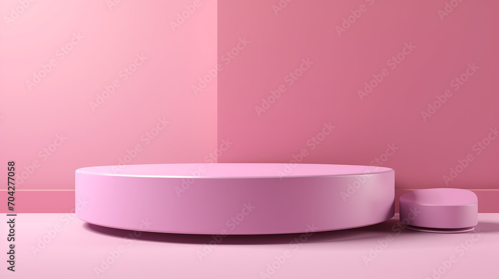 blank pink product podium pedestals isolated on pink background blank pink product podium pedestals isolated on pink background