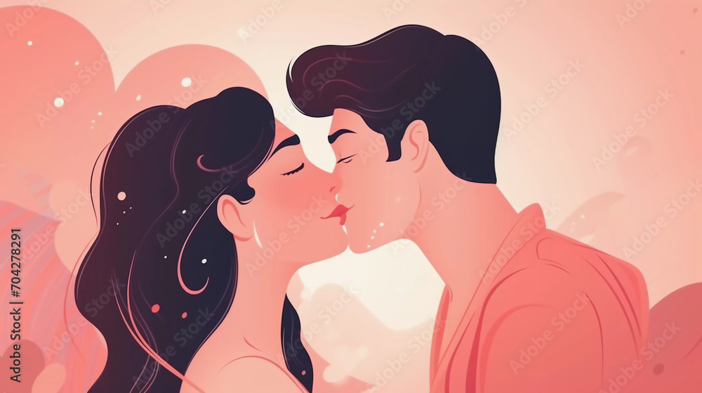 Couple kiss and hug each other abstract art background.Vector illustration. Couple kiss and hug each other abstract art background.Vector illustration.