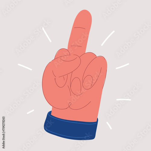 Vector illustration of Hand gesture, Fuck You, symbol. Middle finger sign.