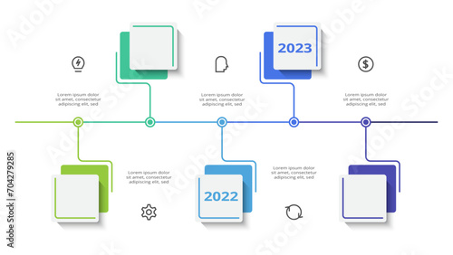 Timeline with 5 elements, infographic template for web, business, presentations, vector illustration