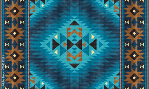 American ethnic native pattern.Traditional Navajo,Aztec,Apache,Southwest and Mexican style fabric pattern.Abstract vector motifs pattern.Design for fabric,clothing,blanket,carpet,woven,wrap,decoration