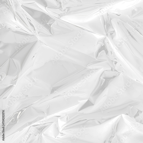 Transparant wrinkled plastic, white plastic or polyethylene bag texture, macro,no background
 photo
