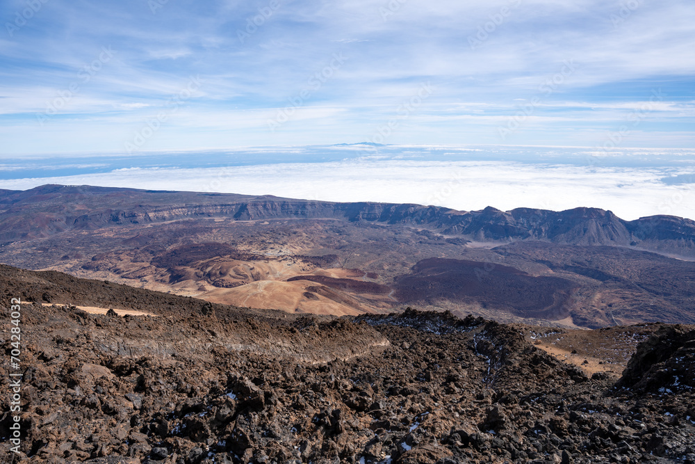 View from Mirador del Teide over Teide National Park, Tenerife, Canary Islands, Spain