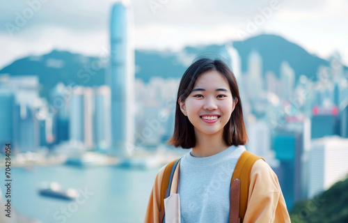 Asian teen in Hong Kong