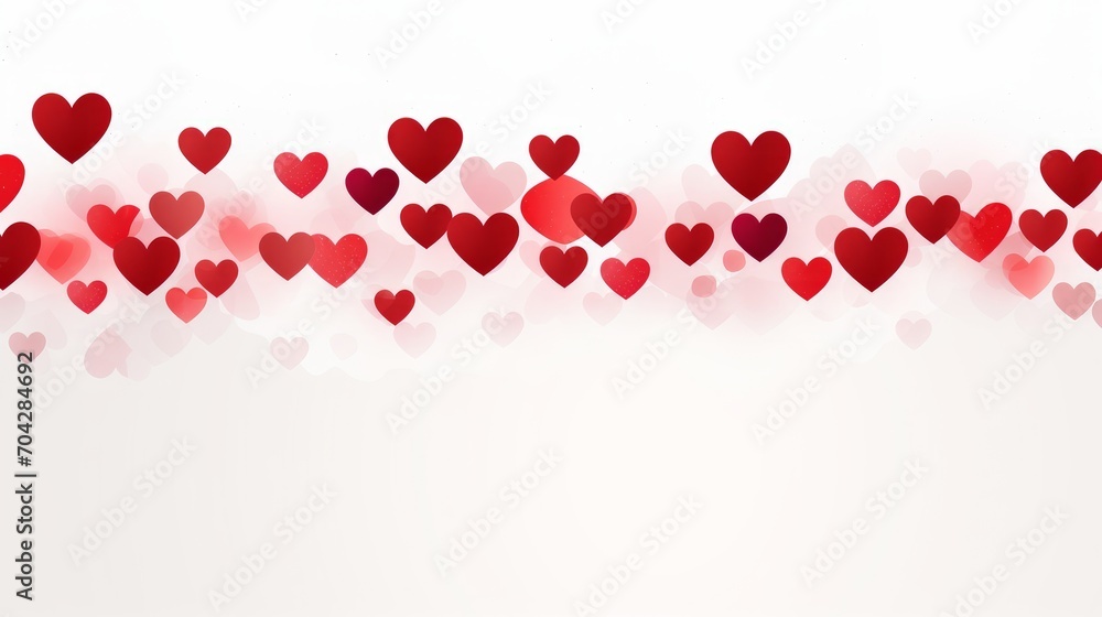 white background with red hearts in line
