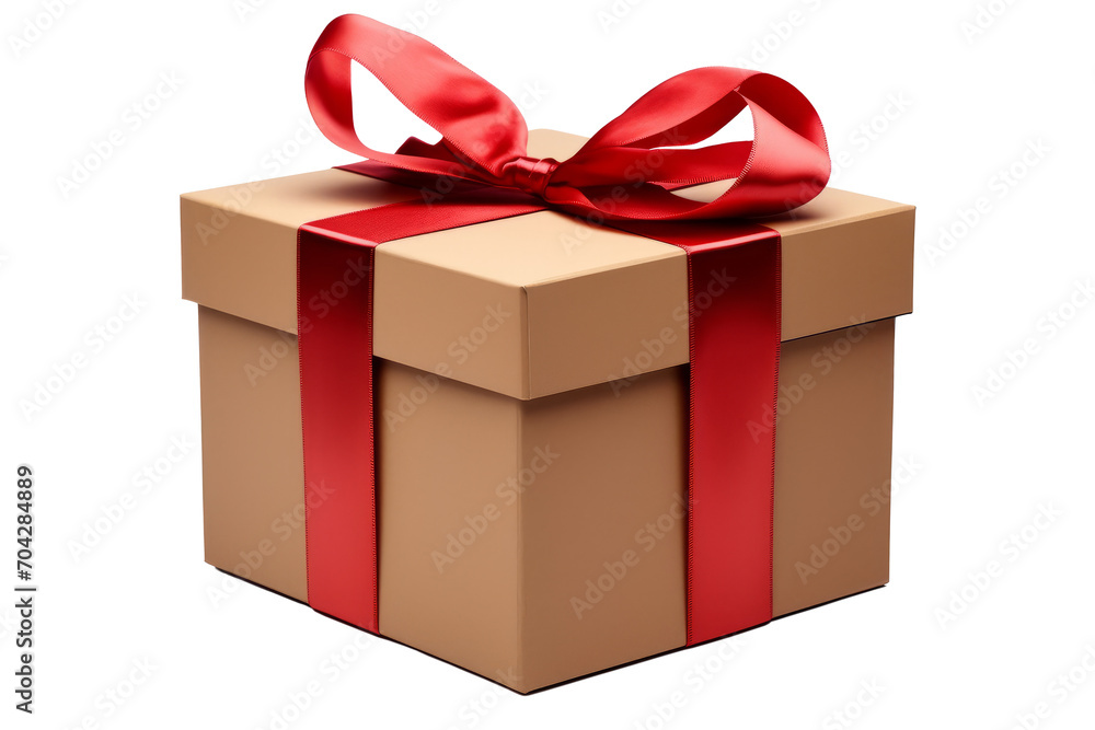 A Gift box with red ribbon, isolated on a transparent background A Gift box with red ribbon, isolated on a transparent background