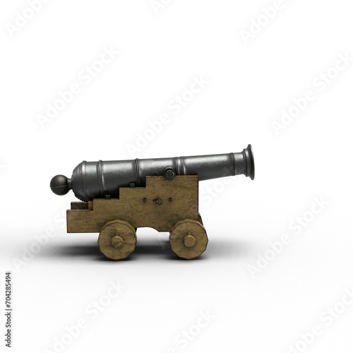 海賊の大砲 ナポレオン時代の大砲 古典的な大砲 3D CG Rendered Images 影付き 透過影 半透明影 透過PNG