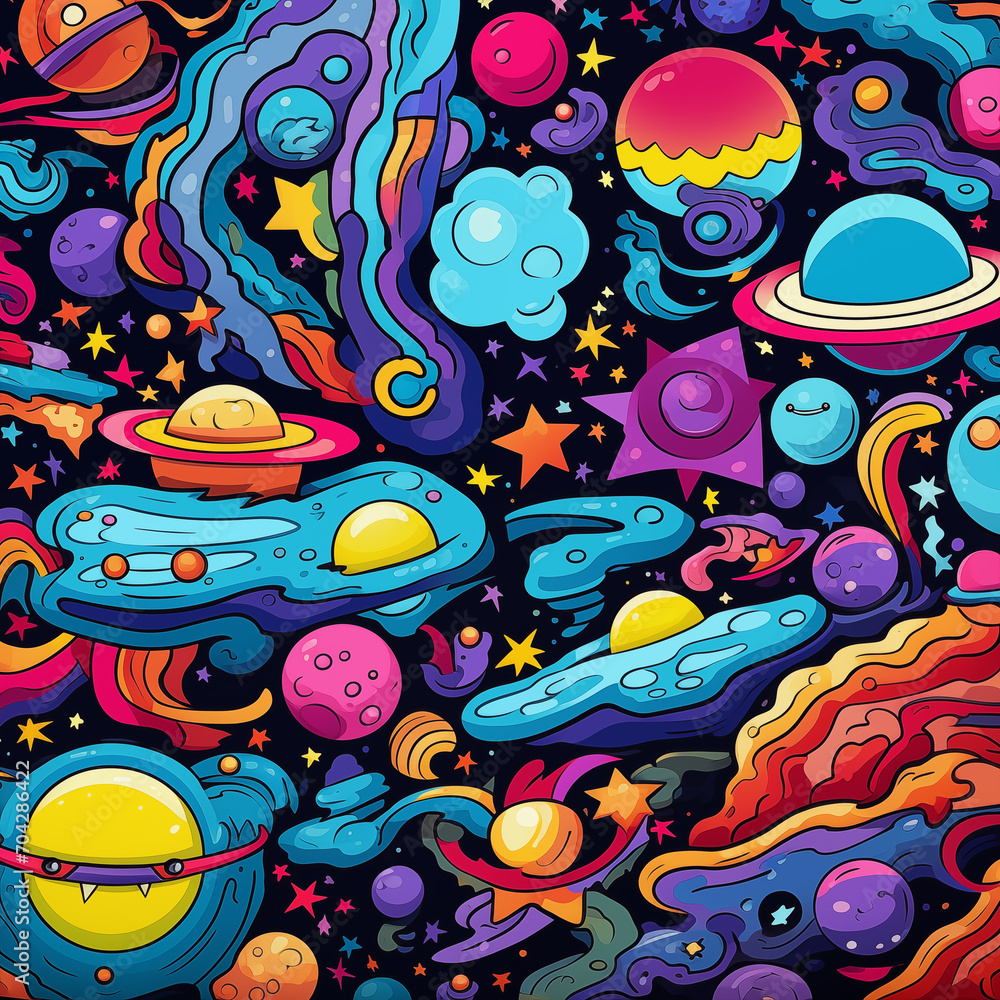 Vibrant Cartoon Cosmic Vibrant Cartoon Cosmic