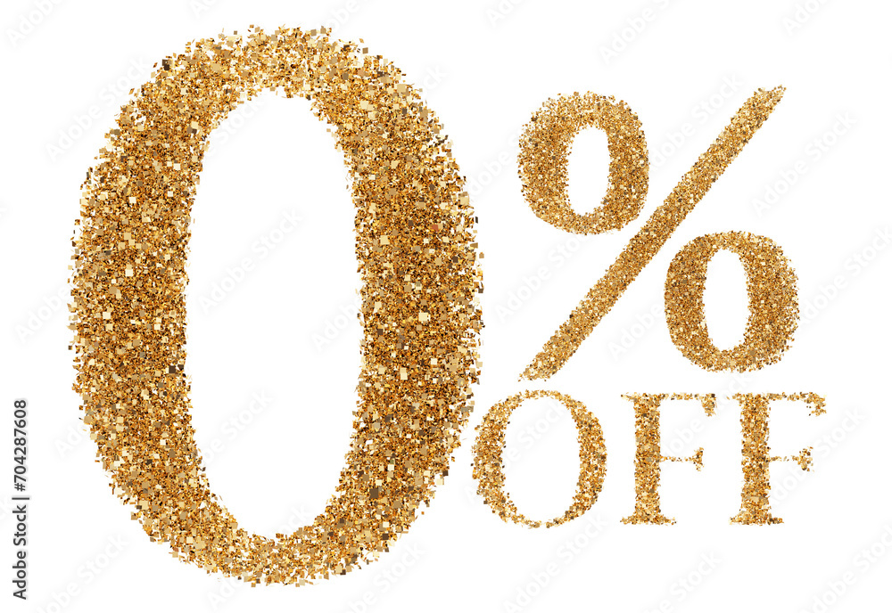 0 percent off sale discount gold glitter number 0 percent off sale discount gold glitter number