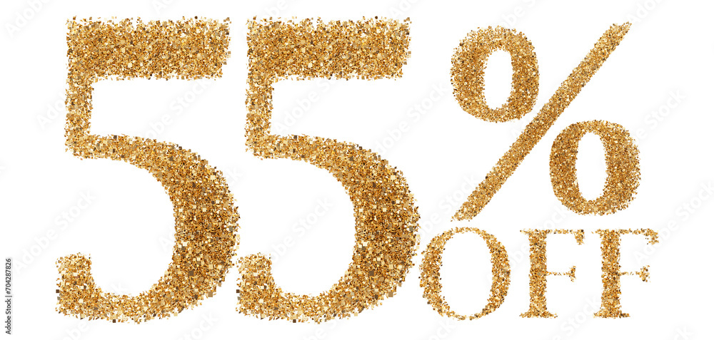 55 percent off sale discount gold glitter number 55 percent off sale discount gold glitter number