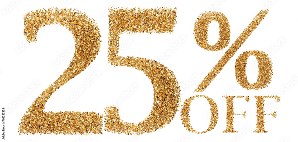 25 percent off sale discount gold glitter number 25 percent off sale discount gold glitter number