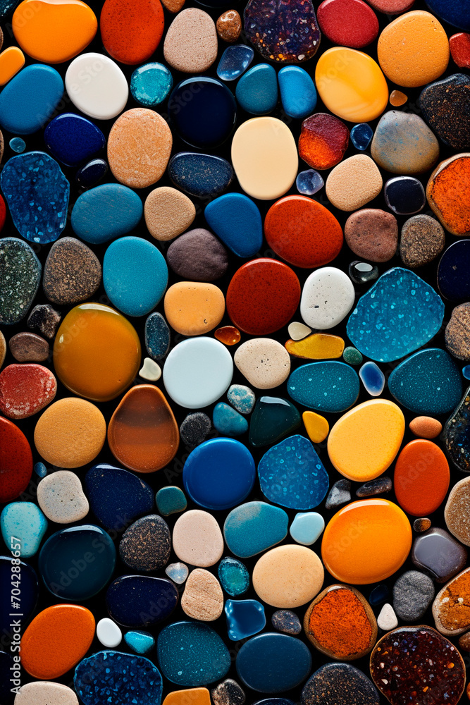 Multi-colored stones smooth background. Selective focus. Multi-colored stones smooth background. Selective focus.