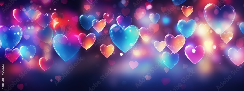 background with vibrant colored hearts