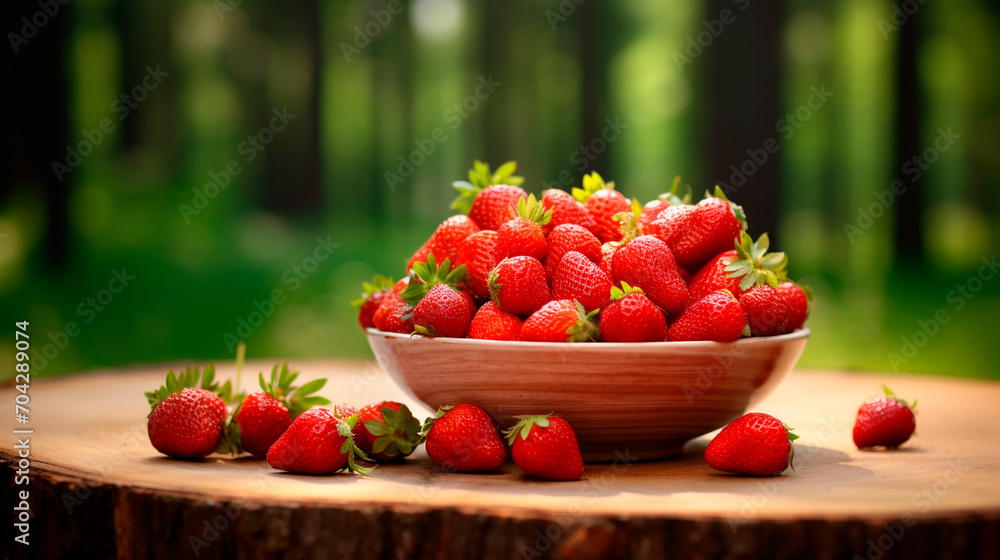 Strawberries in a plate. Selective focus. Strawberries in a plate. Selective focus.