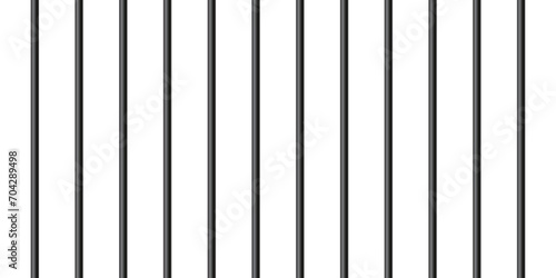Metal prison bars. Jail cage, prison iron fence vector illustration. photo