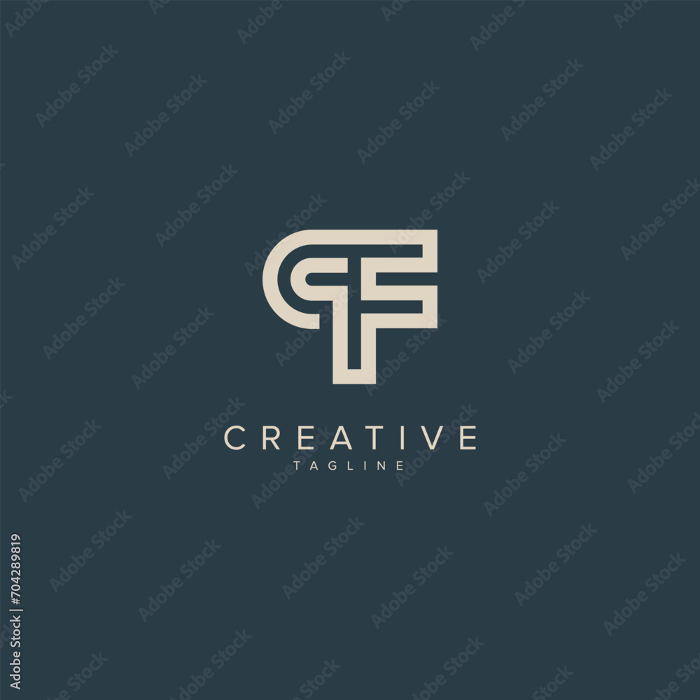 Fototapeta premium Alphabet QF FQ letter modern monogram style logo vector element
