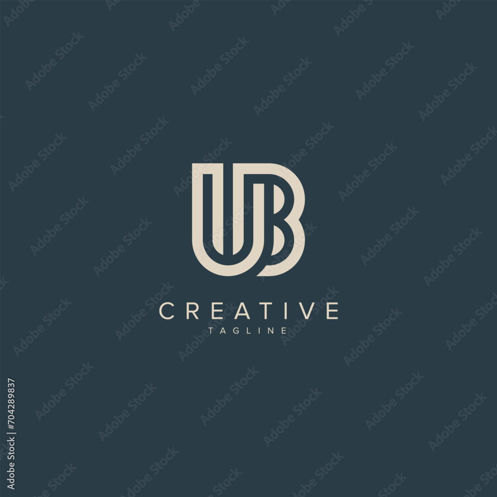 Alphabet UB BU letter modern monogram style logo vector element