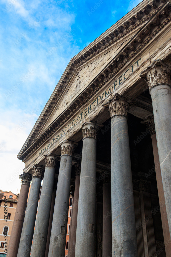 Exterior of Pantheon in Rome, Italy