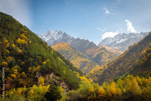 Lush autumn landscape of the mountains of Ossetia © ЮРИЙ ПОЗДНИКОВ