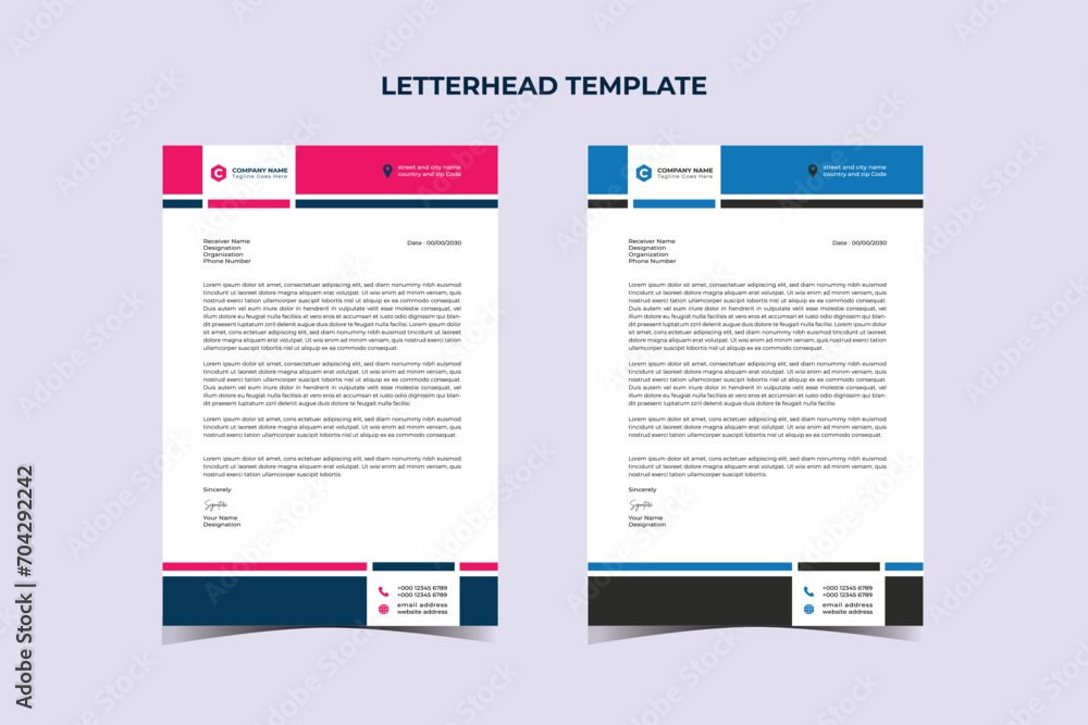 Modern Business Letterhead Design Template